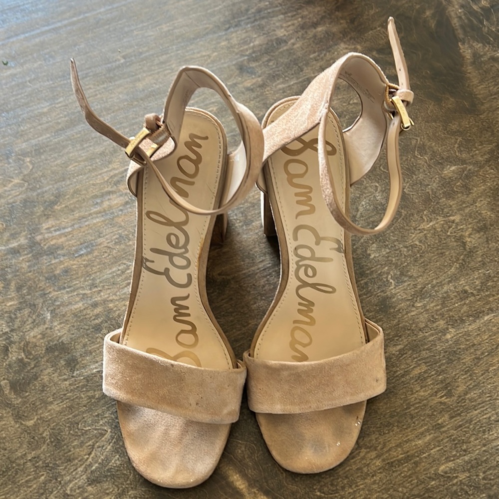 Sam Edelman nude block heels